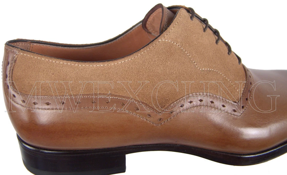 SCARPE OXFORDS FRANCESCO BENIGNO PELLE SCAMOSCIATA UK 9 - Immagine 3 di 4