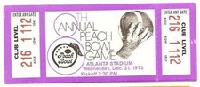 1975 Peach Bowl unused ticket West Virginia Mountaineers WVU NC State Wolfpack