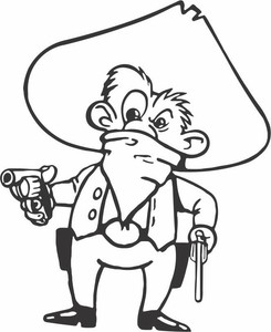 Cartoon Cowboy Man With Bandana Car Decal Sticker Ebay