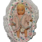 Barbie Babysits Vintage 1960s Baby Doll with Bassinet and Baby Bottle