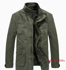 New Men's Outdoor Autumn Cotton Blend Zipper Warm Coat Jacket Outwear