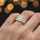 8mm Rose Gold Eternity Ring – double Row Princess Cut CZ Wide Wedding Band — photo 6