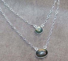 Choker Fiery Labradorite Bezel 925 Silver Plated Necklace 16