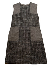 Red Valentino Elegant Sleeveless Dress Gray Style Front Pocket Size 42 Used