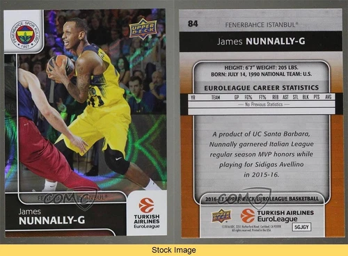 2016-17 Upper Deck Euroleague Patterned Rainbow James Nunnally #84