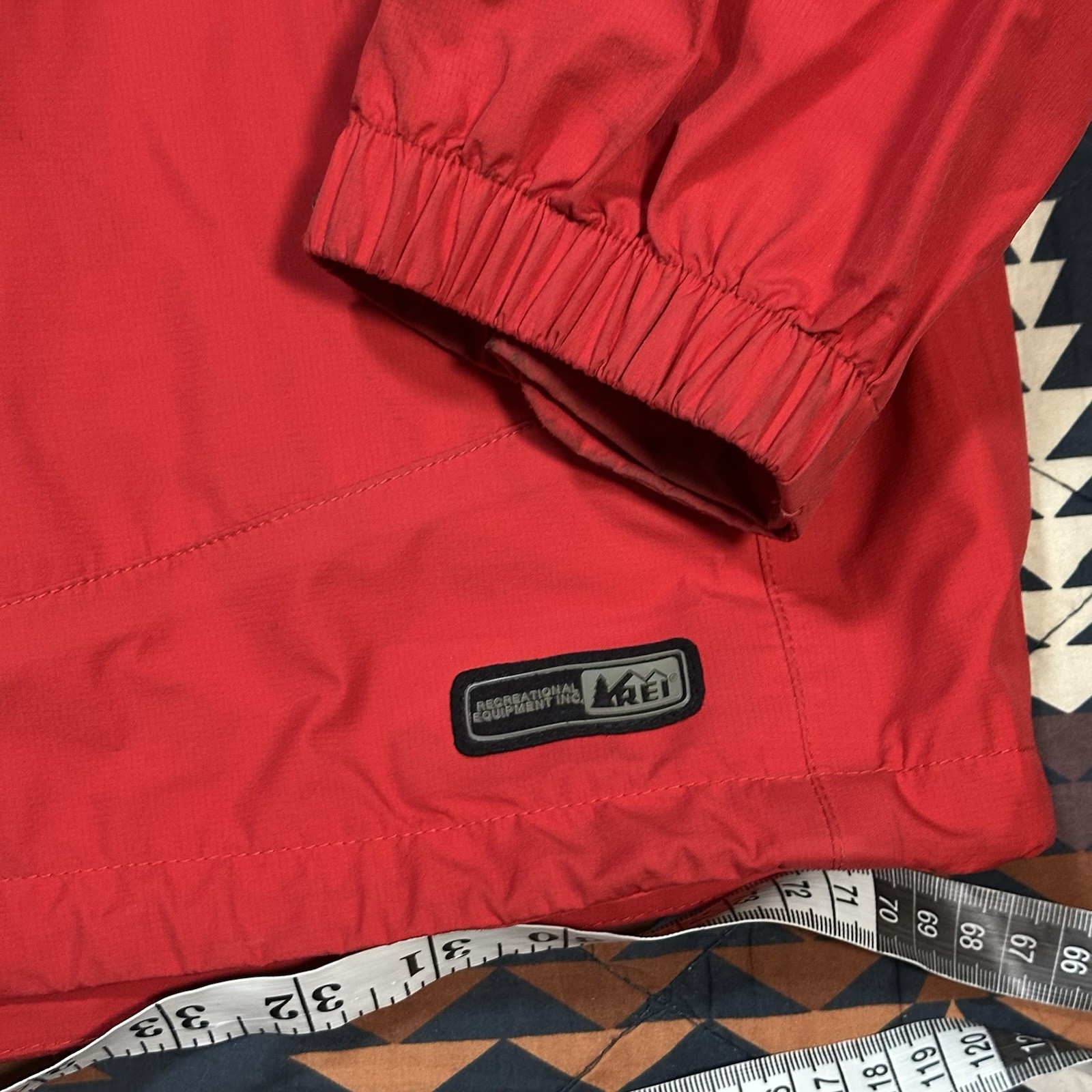 REI E1 Elements Red Rain Jacket Full Zip Hooded W… - image 3