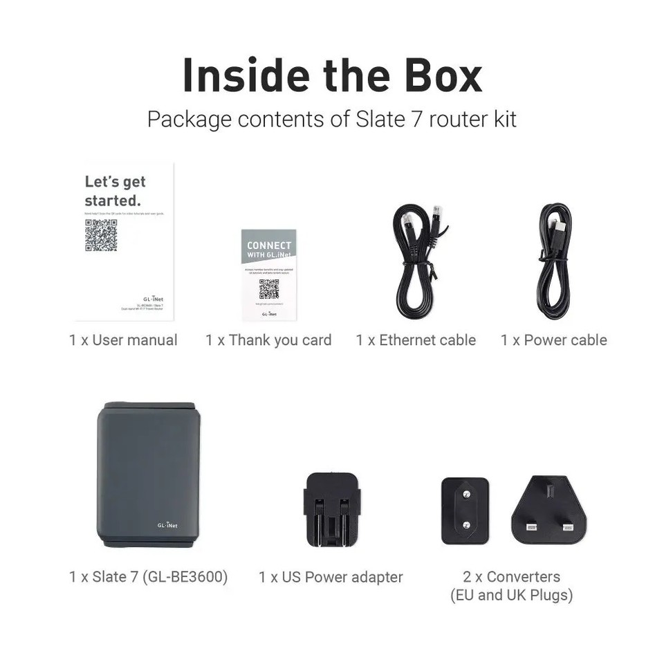 GL.iNet GL-BE3600 (Slate 7) Dual-band Wi-Fi 7 Wireless Travel Router ...