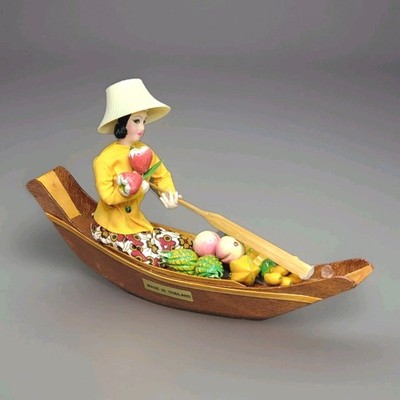Boat Thai Classic Dolls   Lady Fruit Vendor Selling Fruit on Market Boat - 70s