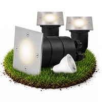 3X Bodeneinbaustrahler Madon Bodenspot Befahrbar IP67 3W Neutralweiß GU10 230V