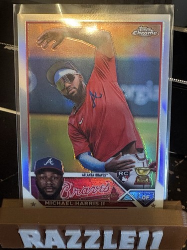 2023 Topps cromo Michael Harris II variación de imagen SP refractor RC #79 Braves - Imagen 1 de 2