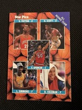 1990 Star Pics All Rookie Team #60 Gary Payton Derrick Coleman Rookie Card RC. rookie card picture