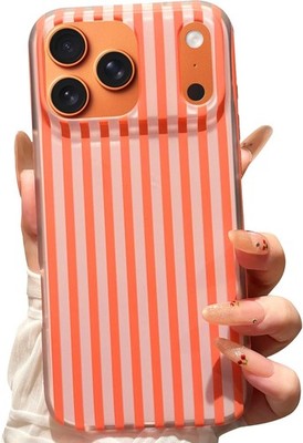 iPhone 17 Pro Max Case Striped Phone Cases Cute Women Girly Trendy Shockproof Sl