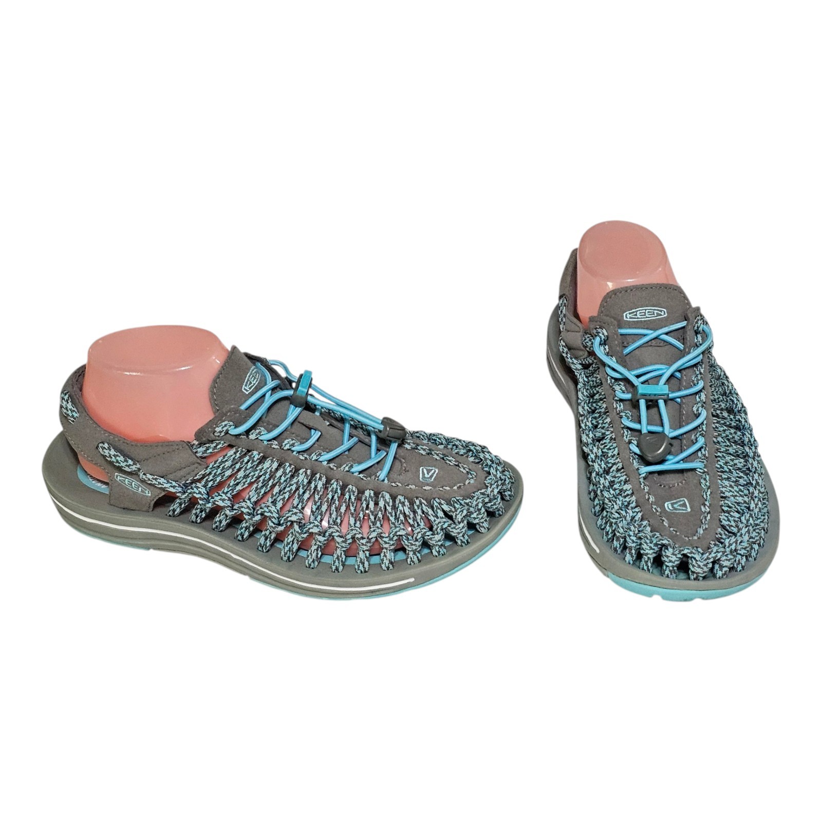 Sandali KEEN Uneek classici due corde donna taglia 9 blu e grigio escursionismo elasticizzati
