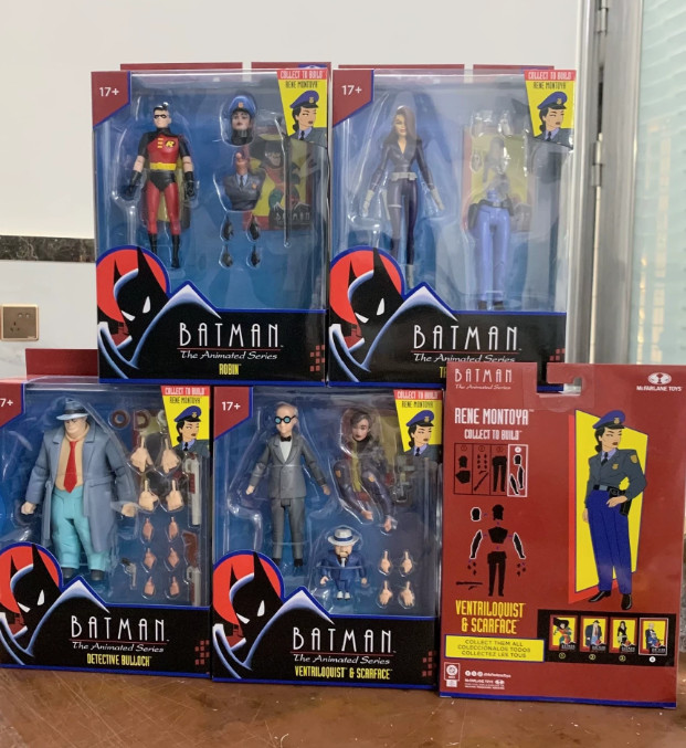 Mcfarlane batman tas 6" action figures set - robin talia al ghul penguin bullock