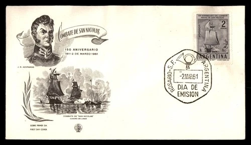 Mayfairstamps Argentina FDC 1961 Sailboats Combate Naval de San Nicolas First Da