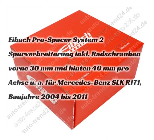 Spurplatten vorne 30mm & hinten 40mm/Achse u.a.: Mercedes-Benz SLK R171 2004-11 - Bild 3 von 13