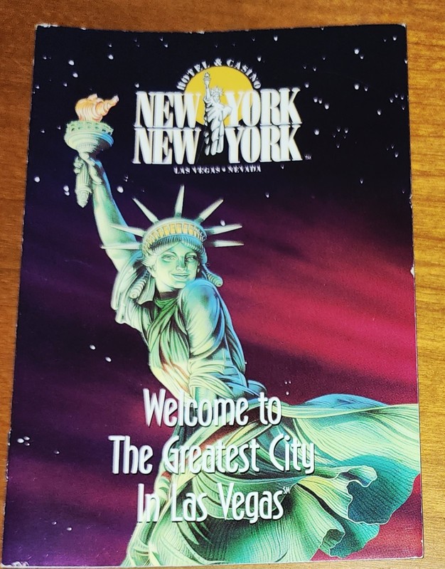 New York NY Las Vegas Room Key Booklet Late 90s w Manhattan Express Coaster 