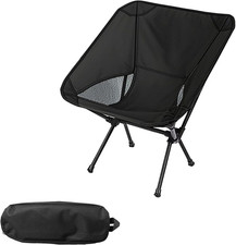 Portable Camping Chair Foldable Outdoor Chair with Carry Bag for Hiking Black