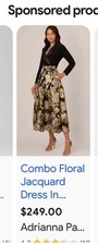 Adrianna Papel Combo Floral Jacquard Dress Size 10