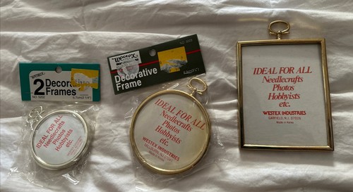4 Westex Needlecraft Gold/Silver Tone Photo Needlepoint Decorative Frames
