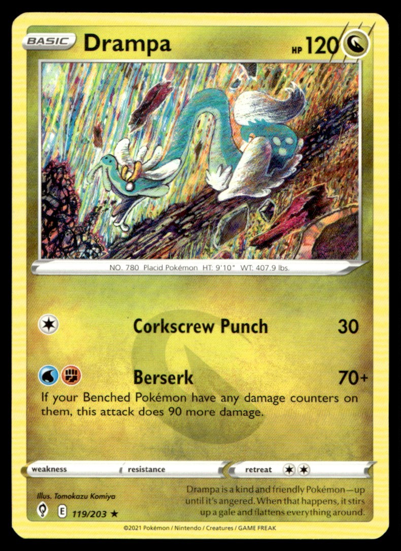 Drampa 119/203 Rare Evolving Skies Pokemon Moderately Played