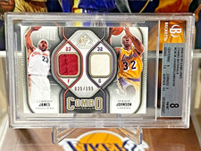 2009-10 Lebron James Magic Johnson SP Game Used Edition Combo Materials /155 BGS