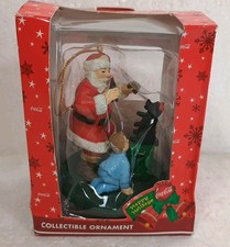 Trevco Coca Cola Co. Santa Claus Crawling Baby Scottie Dog Christmas Ornament
