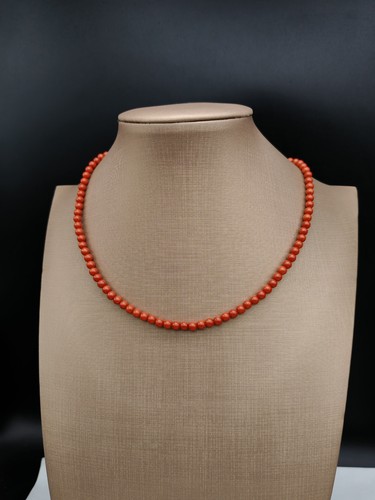 Collar Mujer Coral Rojo Italiano De Cerdeña Gargantilla Plata 925 Baño De Oro - Imagen 4 de 9