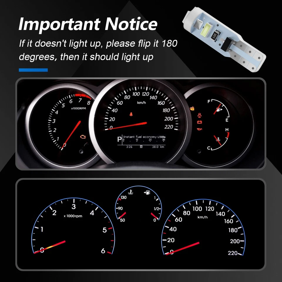 10X T5 VERDE 3014 LED VELOCÍMETRO CUADRO DE INSTRUMENTOS TABLERO BOMBILLAS Foto 2 de 4