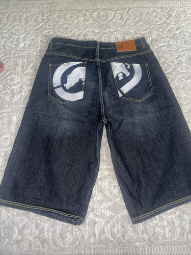 Ecko Unltd Men's Denim Jean Shorts, Size 38,Y2K 5 Pocket Baggy - Picture 4 of 6