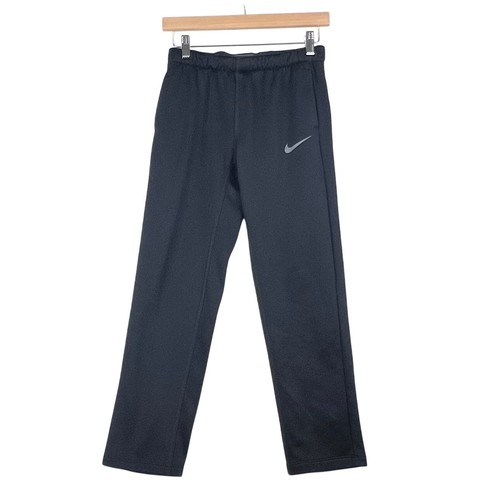 Nike Black Dri-Fit Sweatpants Joggers Youth Large Swoosh Pocket Athleisure