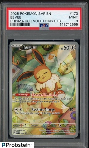 #2 2025 Pokemon SVP En Prismatic Evolutions ETB #173 Eevee PSA 9 MINT
