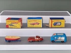 MATCHBOX & LESNEY 48 Speedboat/trailer, Nos 32 Type Jaguar & Nos 47 Icecream Van