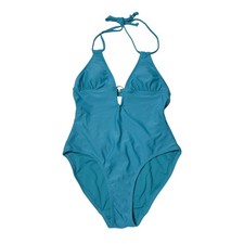 Old Navy Womens Teal Halter Keyhole One Piece Swimsuit XS NWT
