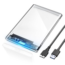 2.5 External Hard Drive Enclosure USB 3.0 to SATA III Tool Free Clear Externa...