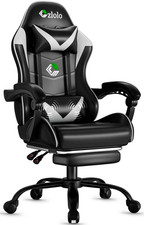 Gaming Chair with Footrest Racing Style Lumbar Support Massager Video Game Chair