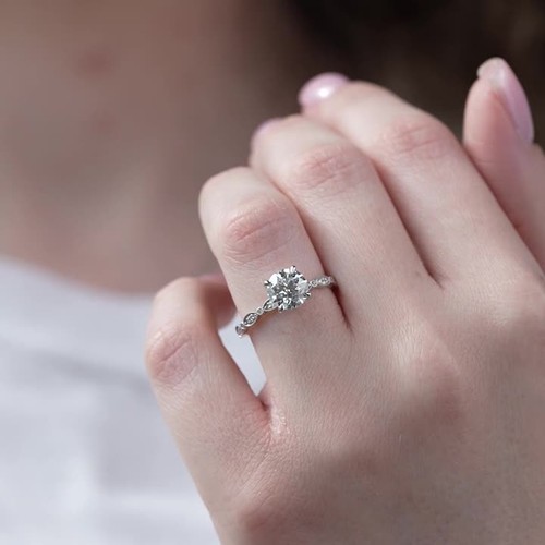 1.90 Ct IGI Lab Grown Round Cut Diamond Engagement Ring in Solid 14k White Gold - Video 1 of 1