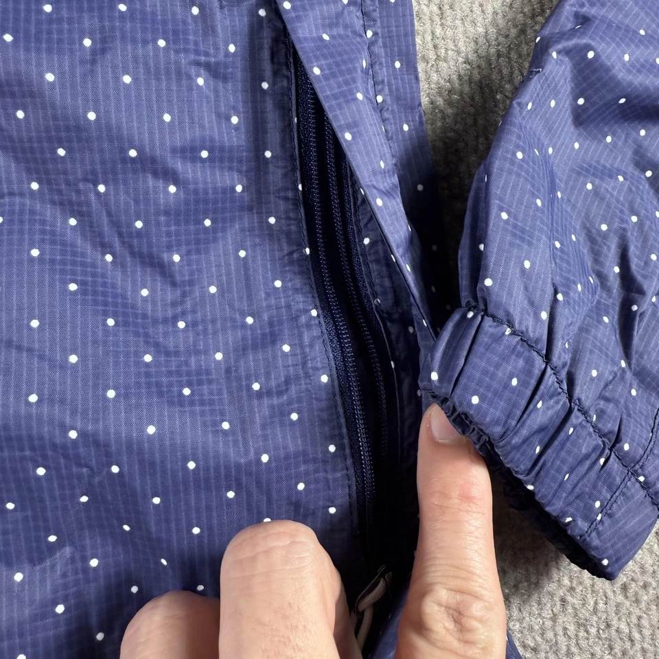 The North Face Jacket Womens XS Blue Polka Dot Hooded Rain Shell Windbreaker - Image 3 of 4