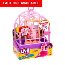 Image of Little Live Pets Rosie Pink Cockatiel Interactive Bird Cage Really Real