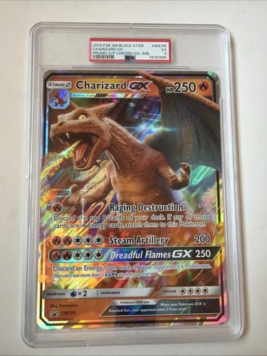 2019 Pokémon Detective Pikachu Charizard GX SM195 Black Star Promo Jumbo PSA 5