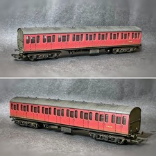 Boxed Bachmann BR Crimson Mk1 57ft suburban coach *PRO WEATHERED LOOK* 34-605