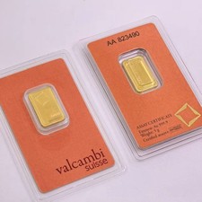Valcambi Suisse Gold Bar 5g 999.9 Fine Gold. 3594.94 per troy oz