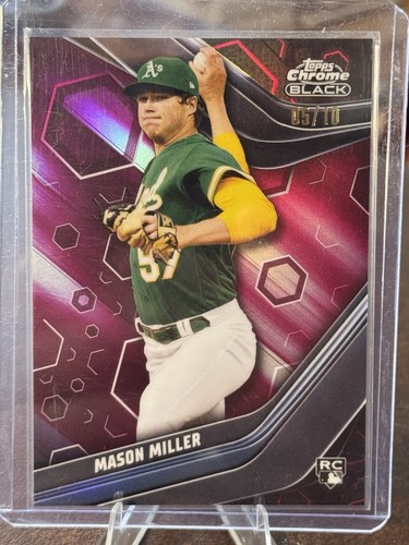 2023 Topps Chrome Black - Purple Refractor #28 Mason Miller 5/10 (RC)