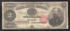 FR. 357 1891 $2 TWO DOLLARS “GENERAL JAMES MCPHERSON” TREASURY NOTE