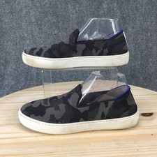 Rothys Shoes Womens 9 The Original Slip On Sneakers Knit Camouflage Black Casual