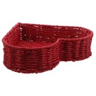 Handwoven Heart Storage Basket: Boho Braided Basket - Paper Rope Woven Desktop