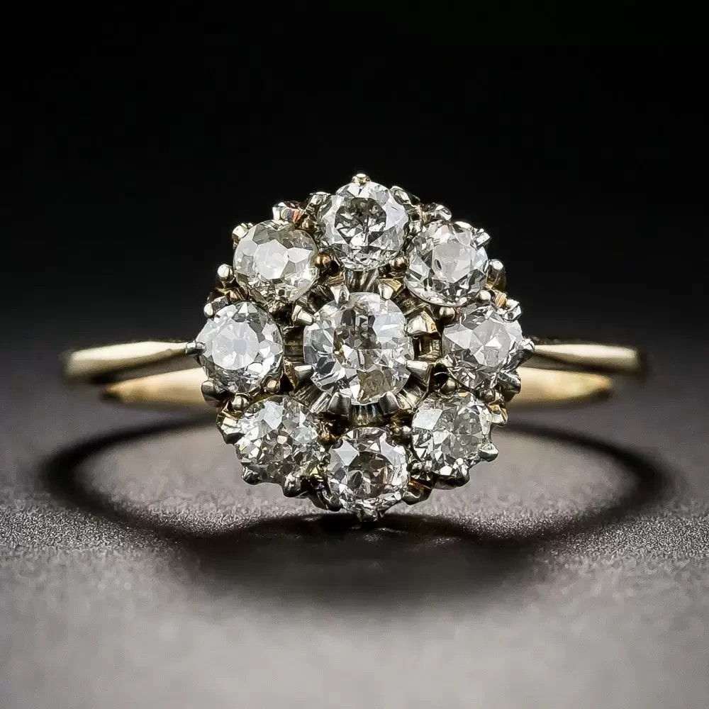 Art Deco Antique 3.50 Ct White Diamond Vintage Wedding Ring 14K Yellow Gold FN