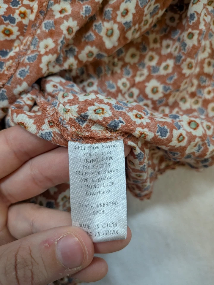 moda vestido floral rosa talla pequeña mezcla de polietileno Foto 3 de 4