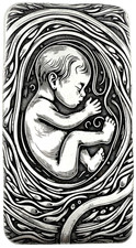 10 ozt 999 Fine Silver Art Bar- THE WOMB - ADAMO TECHNE - Limited Edition 88.87 per troy oz