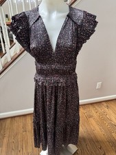 Ulla Johnson Jolee Midi Dress in Noir Floral Size 6